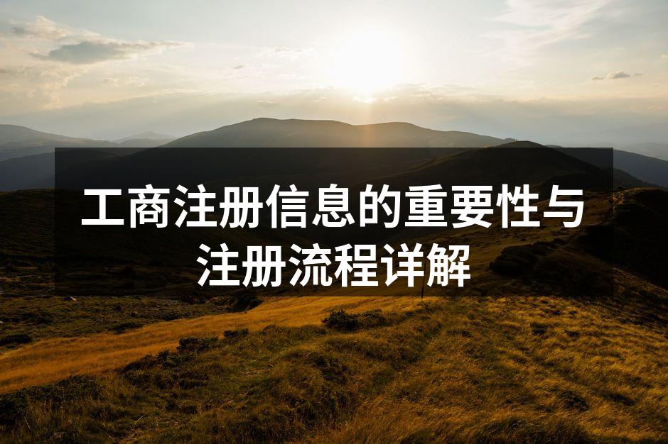工商注册信息的重要性与注册流程详解