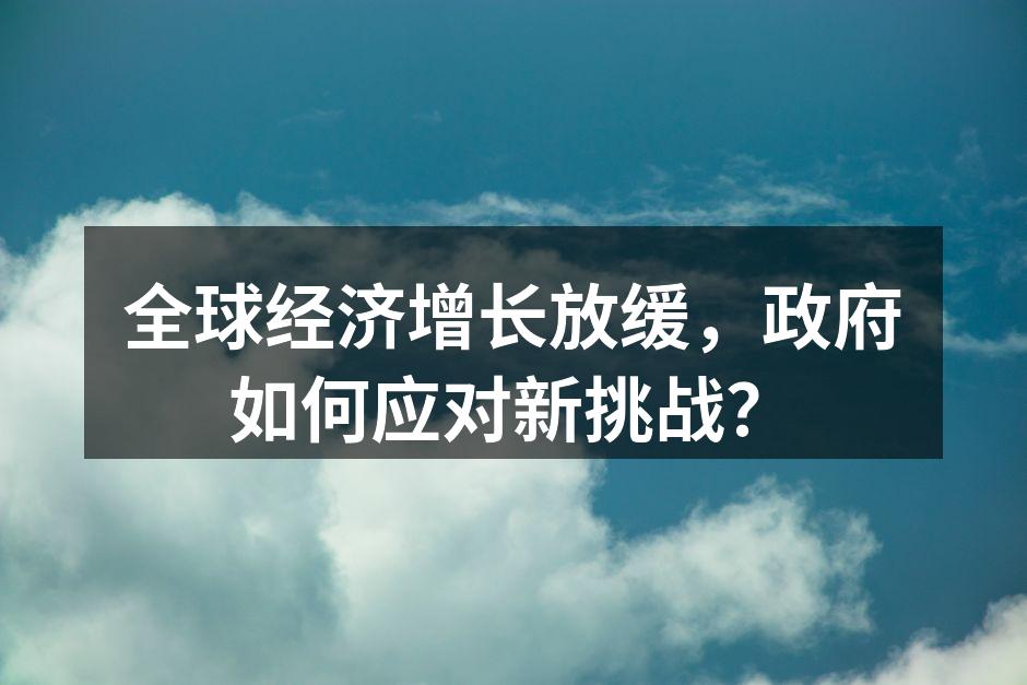 全球经济增长放缓，政府如何应对新挑战？
